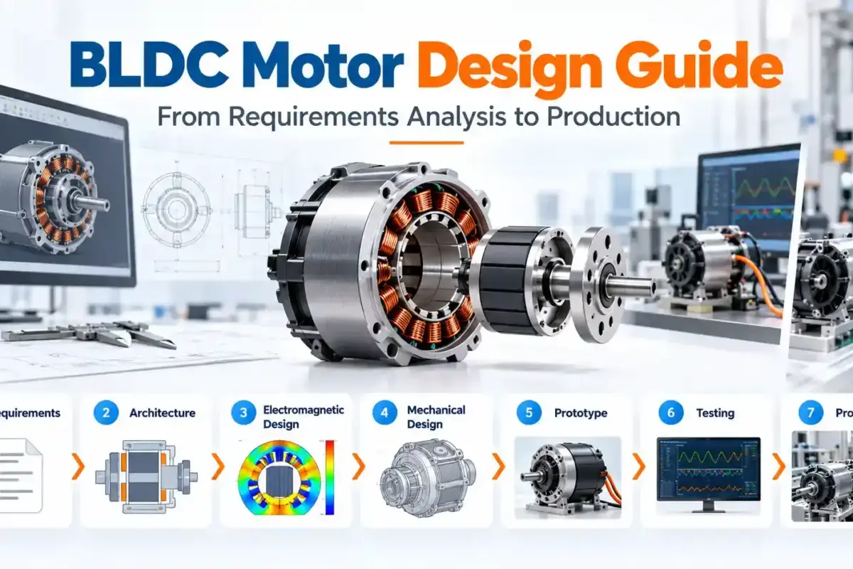 BLDC Motor Design Guide showing the complete motor development process