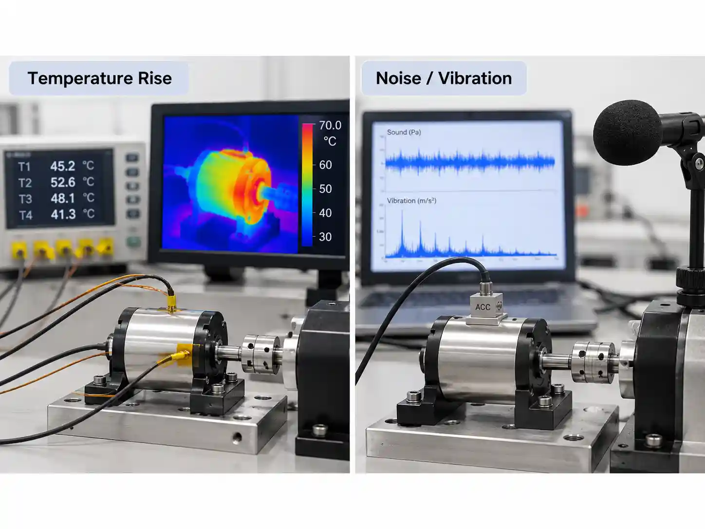 BLDC Motor Testing: Complete Guide to Inspection, Performance & Validation 5 BLDC motor temperature rise, noise and vibration testing under load