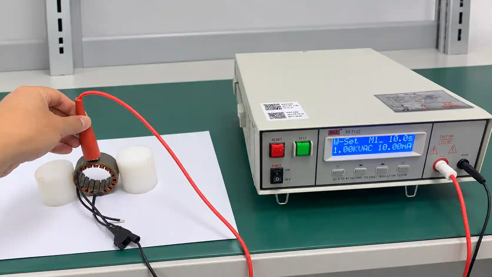 BLDC Motor Winding: Materials, Design, Manufacturing and Testing 8 BLDC stator insulation testing with AC/DC withstand voltage and insulation tester