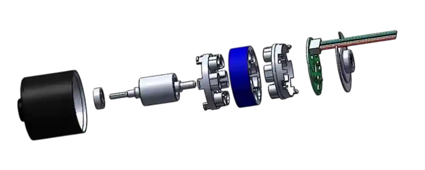 The permanent magnets are mounted on the rotor, while the windings are placed on the stator.Instead of mechanical brushes, an electronic controller performs commutation.