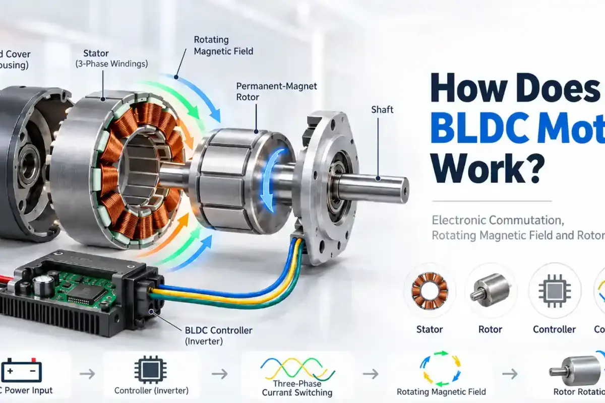 How Does a BLDC Motor Work - BLDC motor working principle with controller, stator and rotor