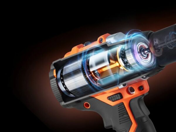 High efficiency BLDC power tool motor 92-95% with low heat generation, maximizing battery life and enabling longer continuous operation