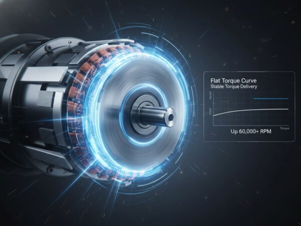 High RPM BLDC power tool motor up to 60,000+ RPM with stable torque delivery for fast and clean cuts in angle grinders and rotary tools