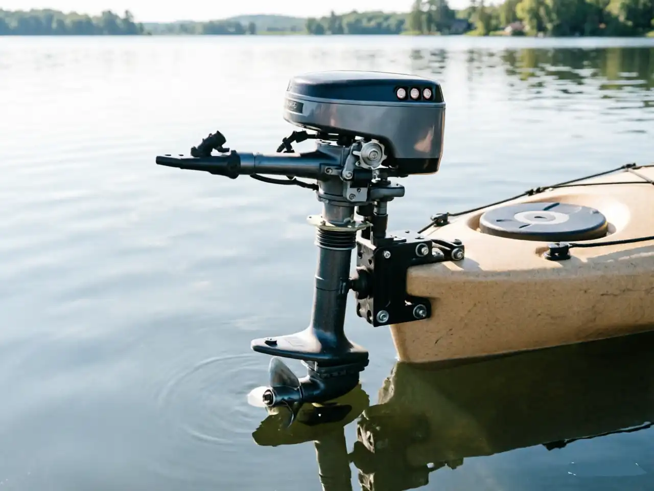 custom electric kayak motor with transom mount for fishing and touring
