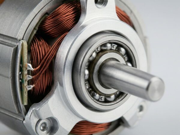 Close-up of Class H high-temperature insulation resin on Smart Drive appliance motor windings, ensuring continuous operation and thermal durability.