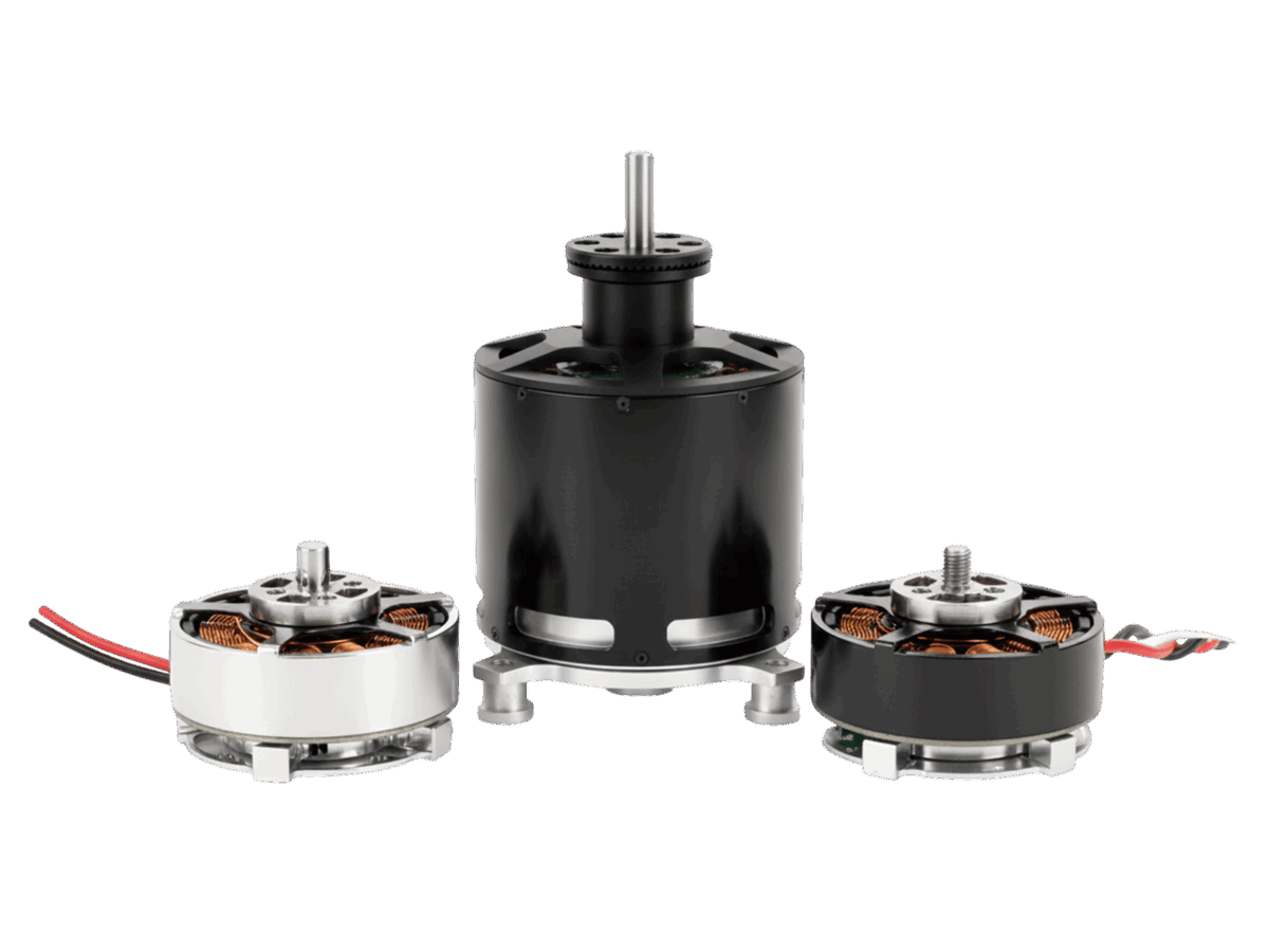 High-resolution transparent PNG of an IHS Smart Drive custom heavy-lift UAV outrunner brushless motor, featuring premium brushed aluminum and laser-etched performance specifications